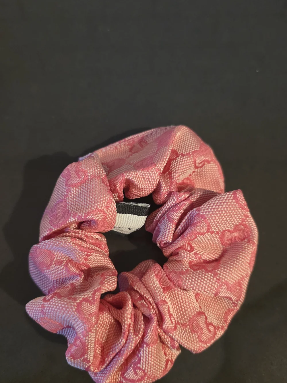 Pink Patterned Women's Fabric Scrunchie